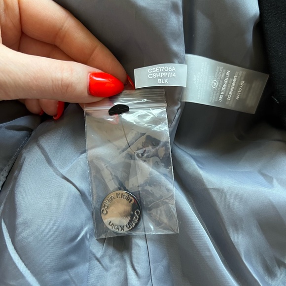 Calvin Klein Black Tailored Blazer with Notched Lapels NWOT - Picture 10 of 12